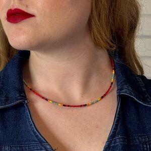 Colorful Beaded Necklace Handmade.New Serape